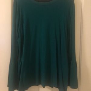 Emerald Sweater with Bell Sleeves (2X)